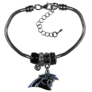 Siskiyou NFL Womens Carolina Panthers Euro Bead Bracelet